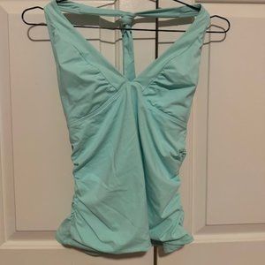 Athleta Shirrendipity Halter Tankini Top (in Bleached Aqua)